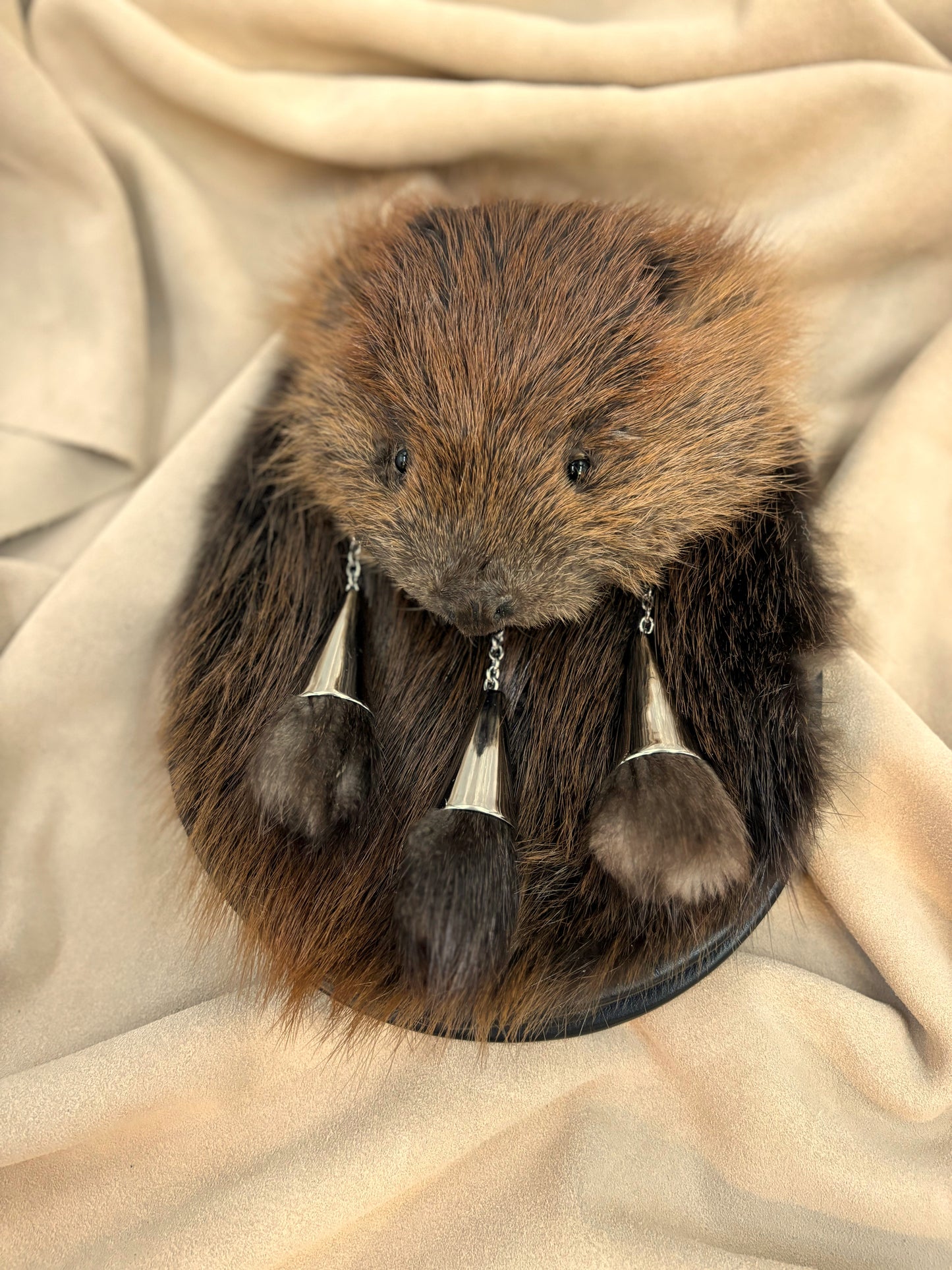 Beaver Full Mask 3 Plain Silver Tassels