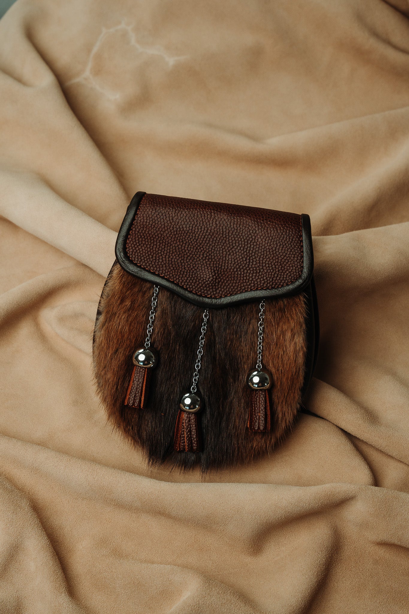 Brown muskrat semi dress sporran
