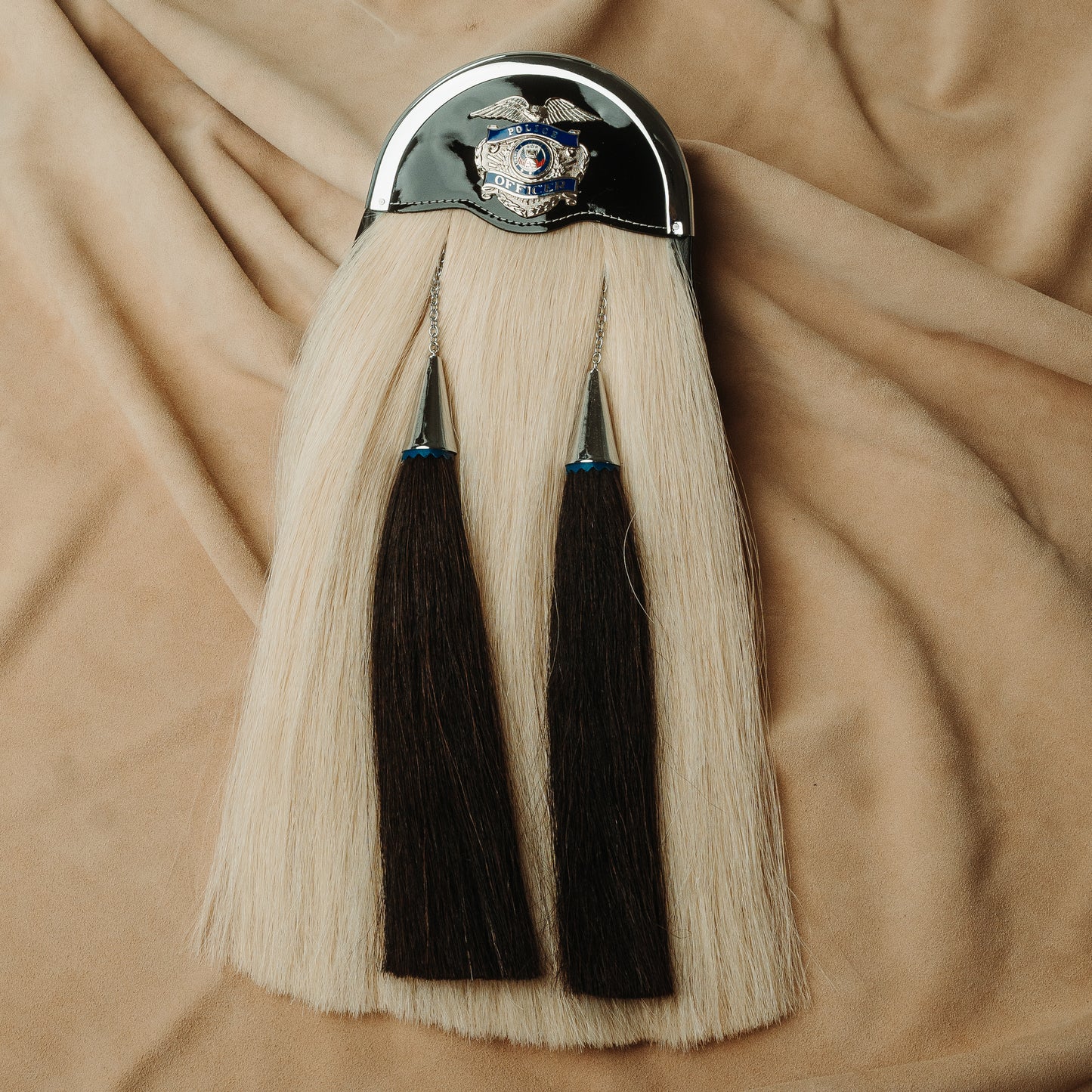 Police White Horsehair Silver