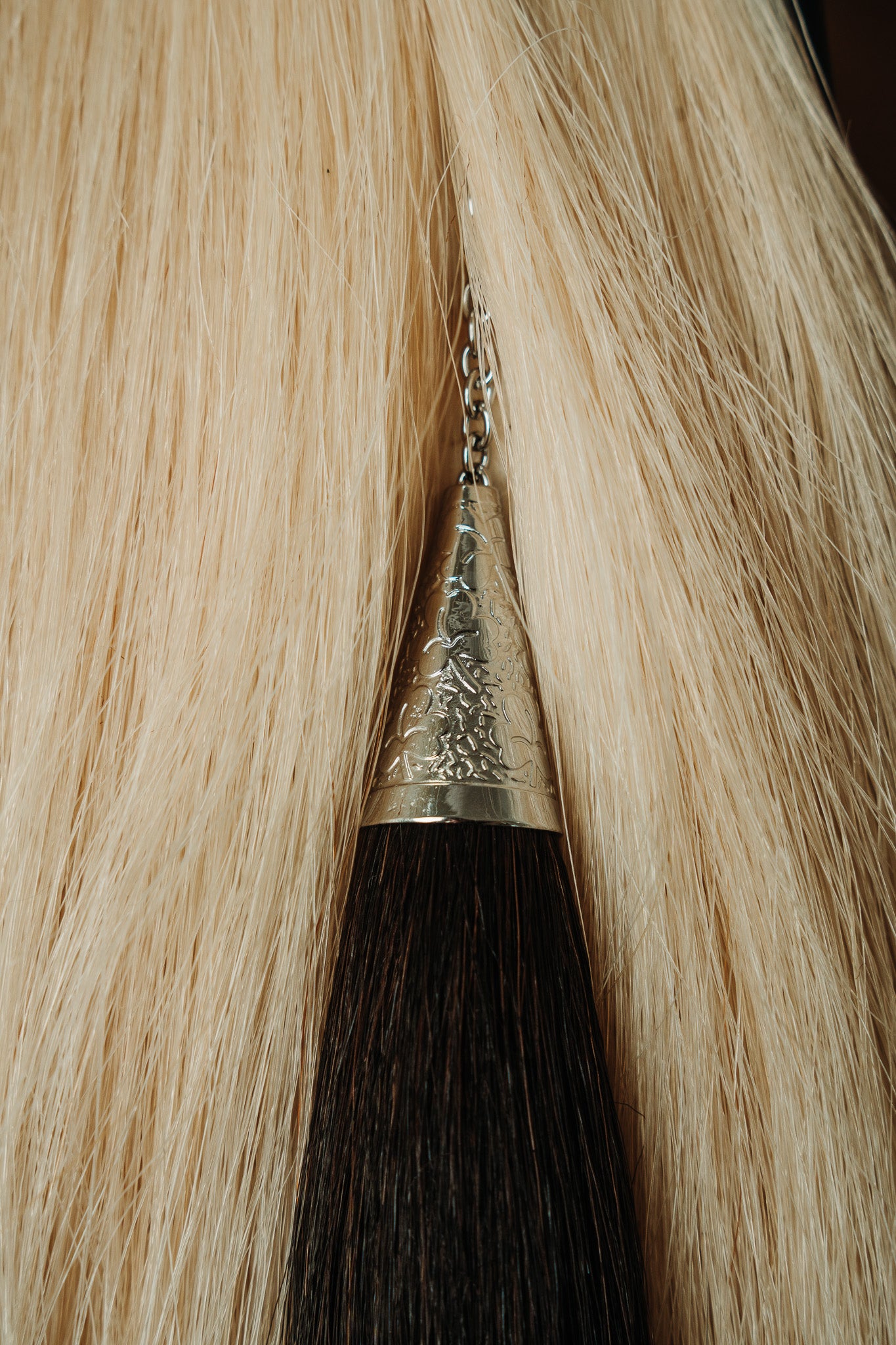 Shamrock Cantle Silver White Horsehair