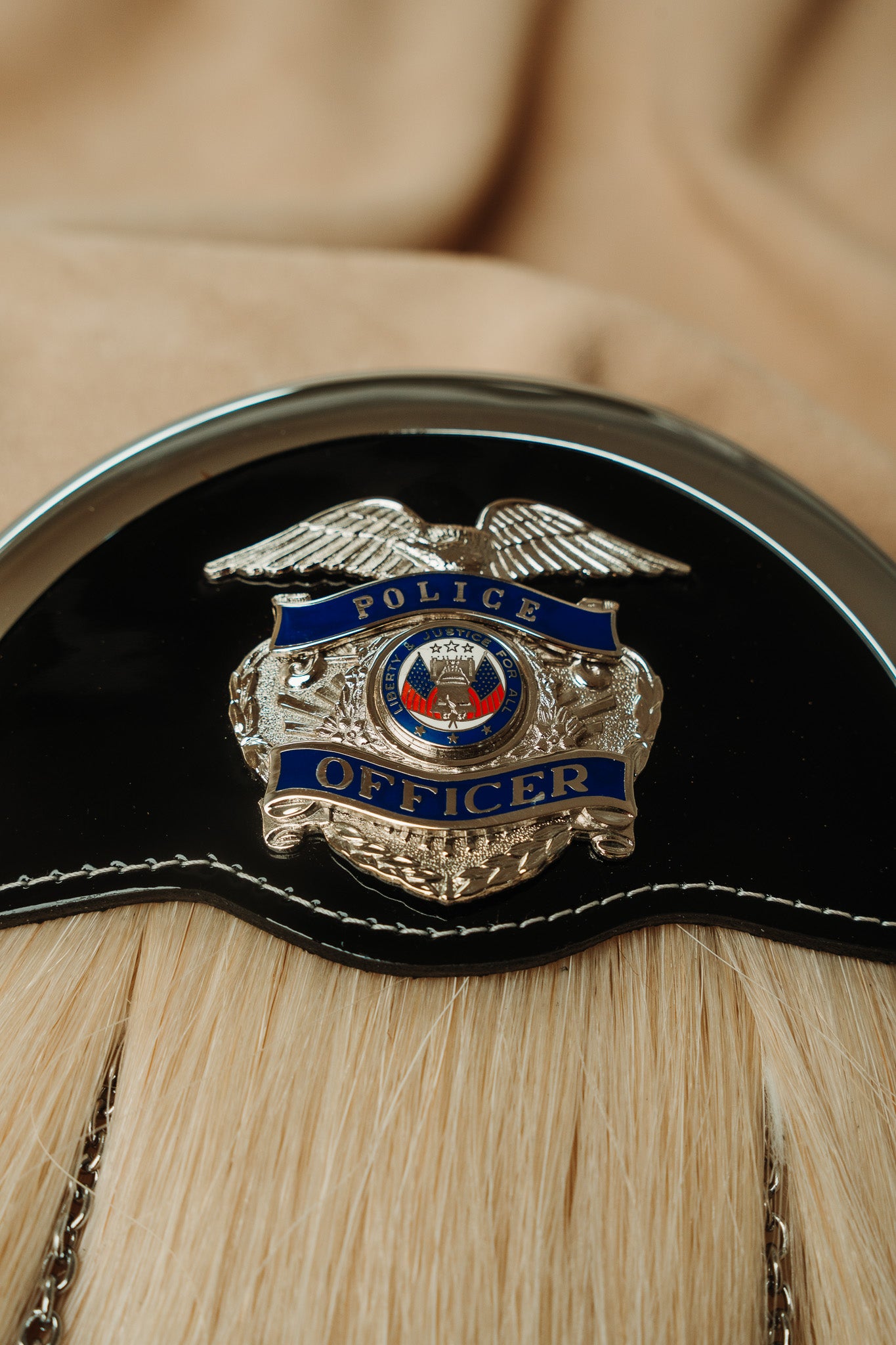 Police White Horsehair Silver