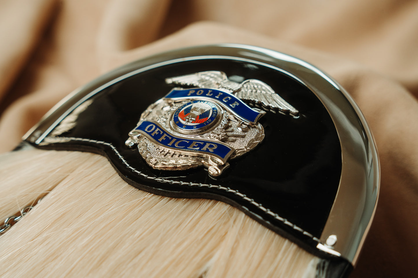 Police White Horsehair Silver