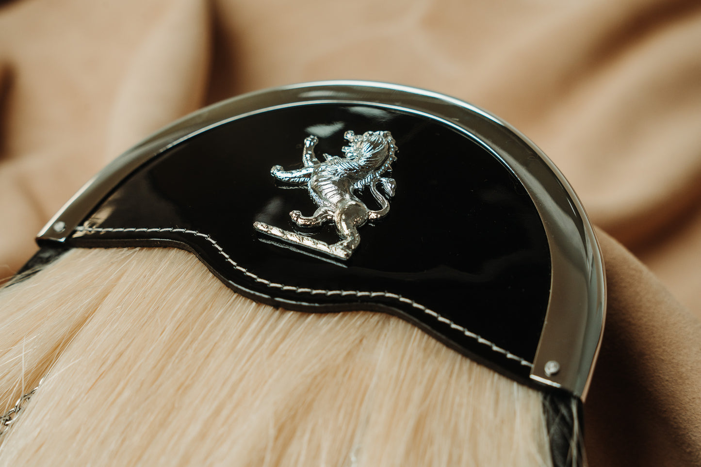 Lion Rampant White Horsehair