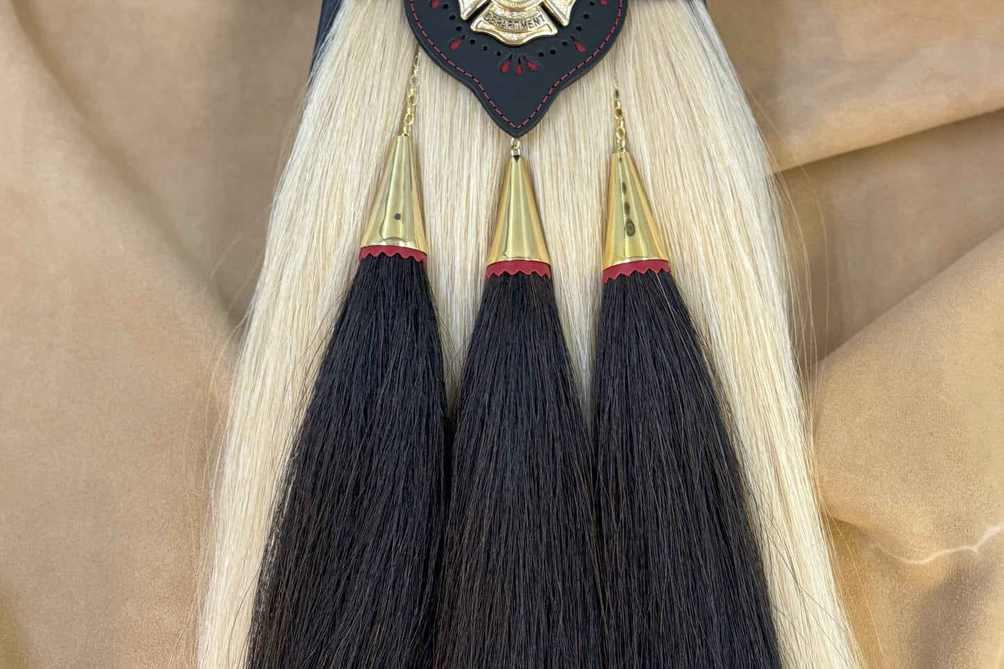 Firefighter White Horsehair Gold 3 Tassel