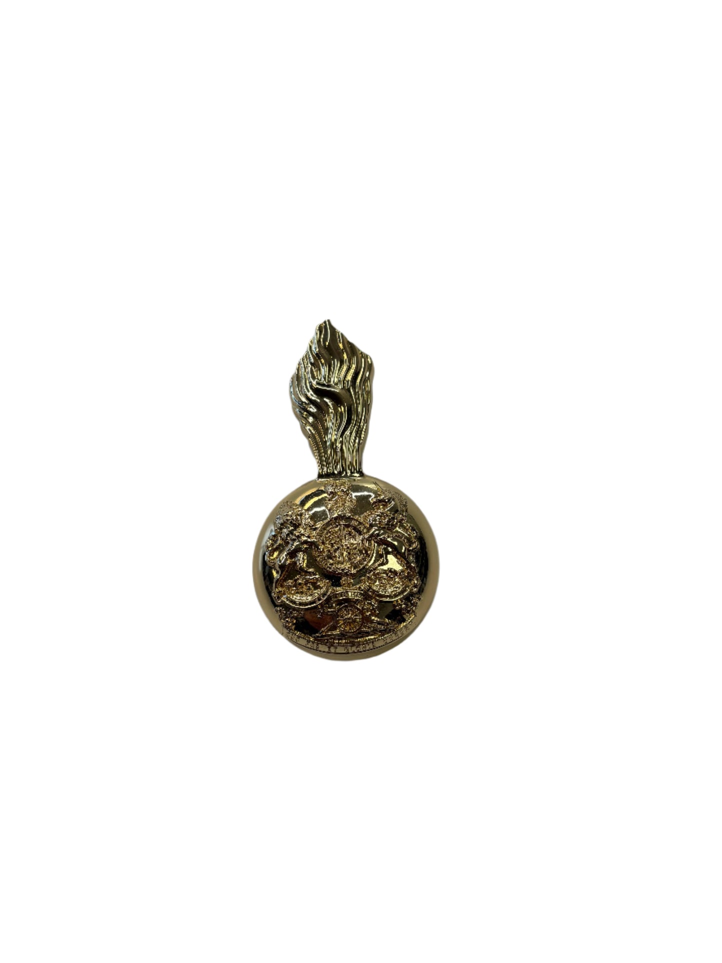 Gold badge with clip to hold plume