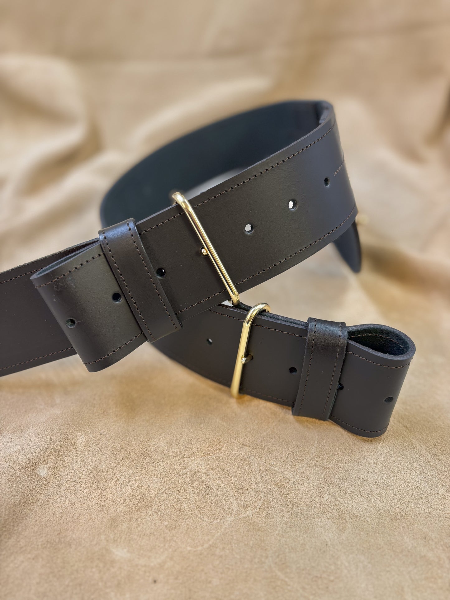 Brown leather sword belt