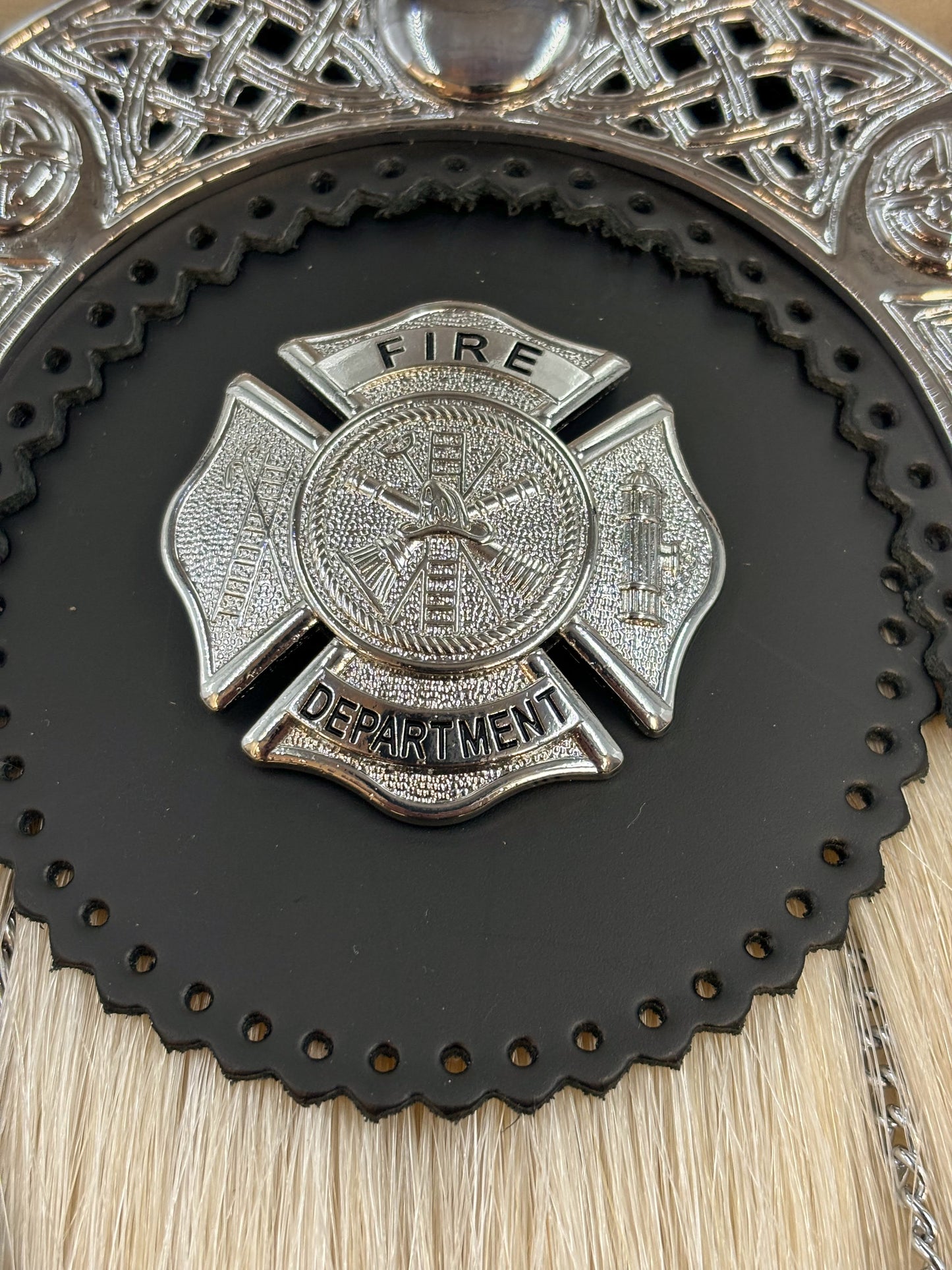 Firefighter White Horsehair Silver