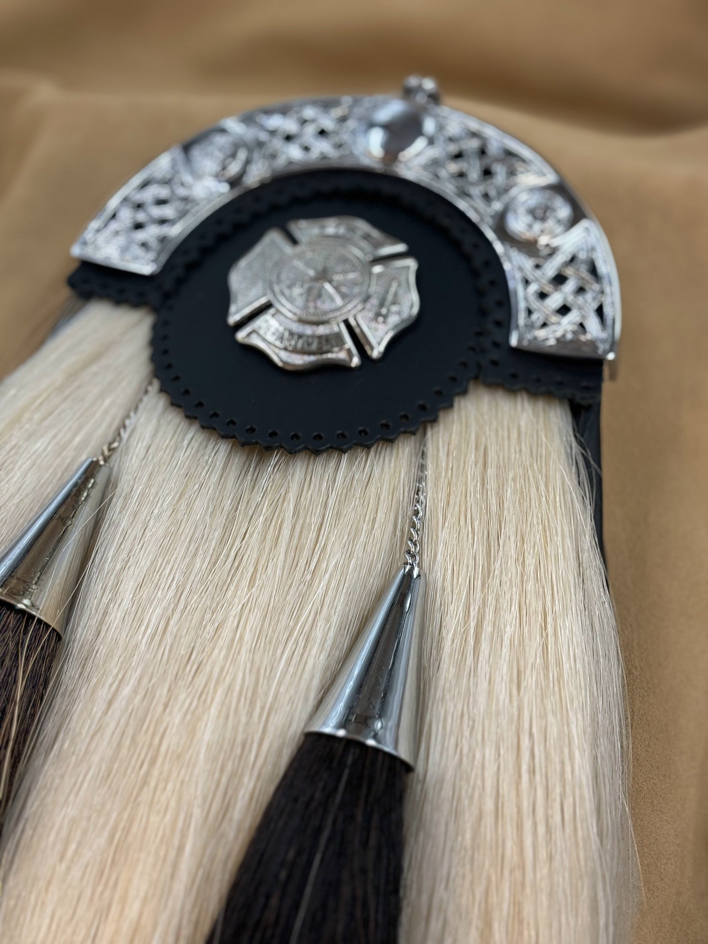 Firefighter White Horsehair Silver
