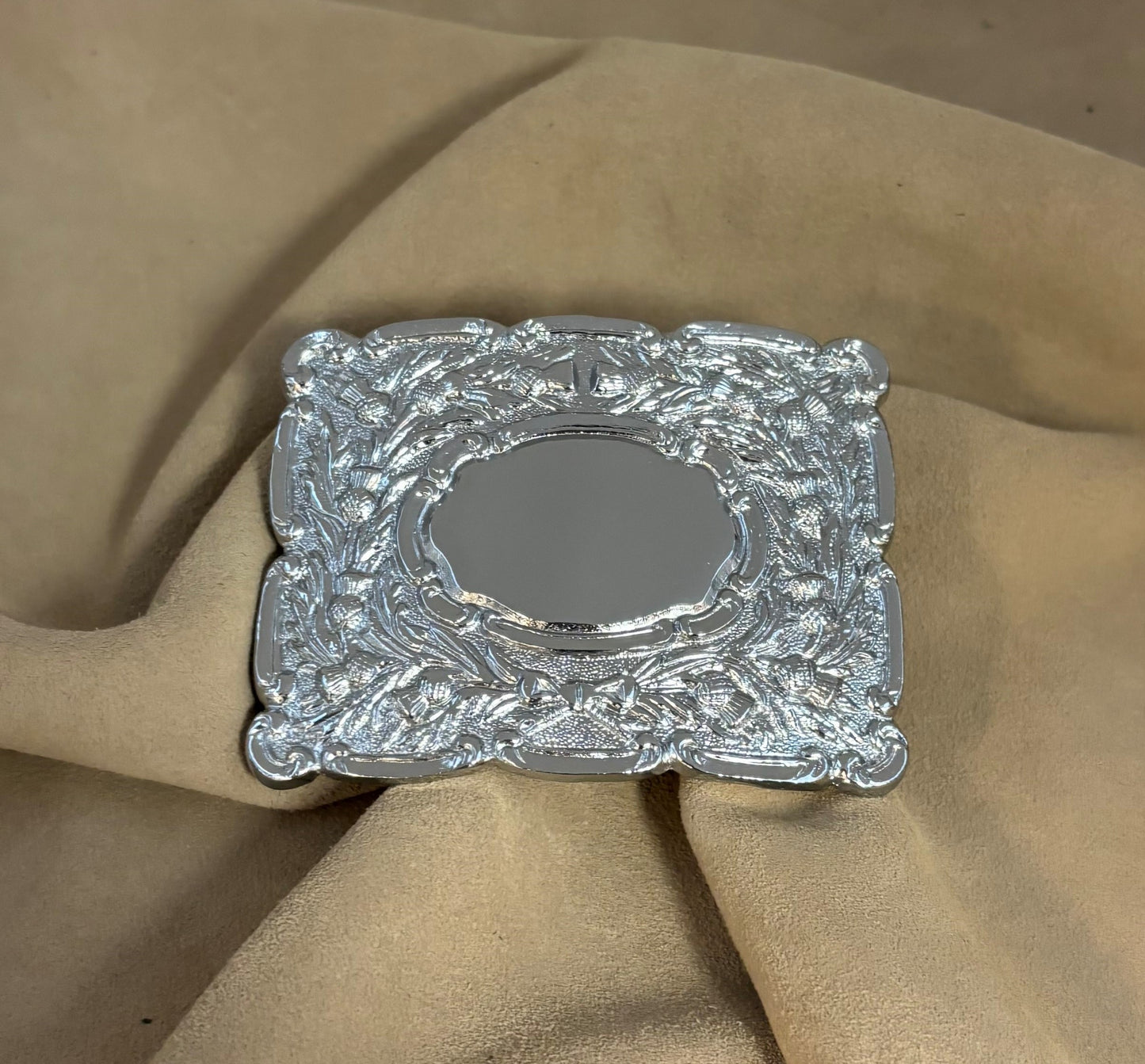 Silver 2 1/2" Thistle Buckle