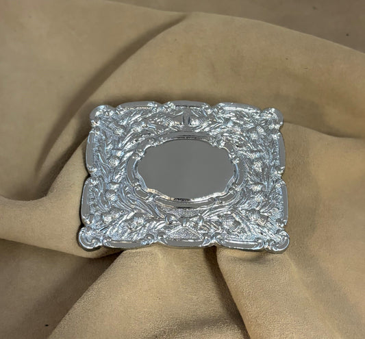 Silver 2 1/2" Thistle Buckle