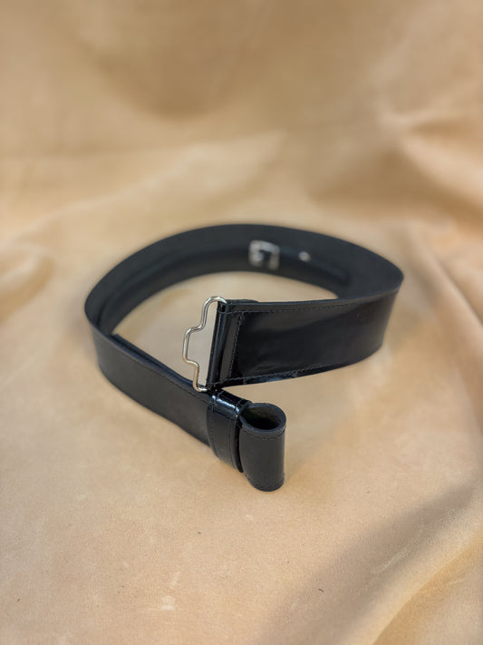 2.5″ Black Patent Leather Kilt Belt