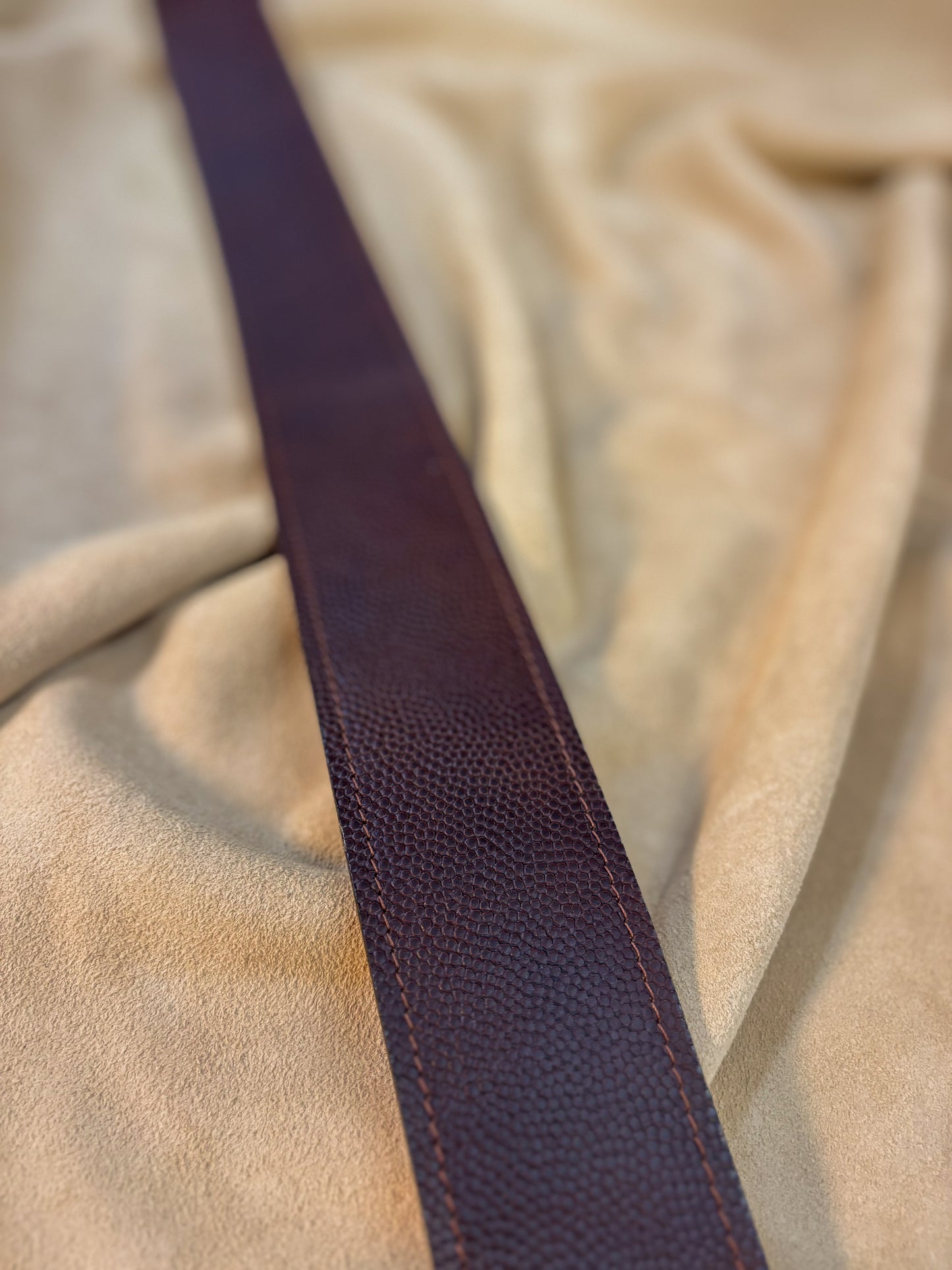 2.25″ Brown Pebbled Leather- Red lined(Montrose)