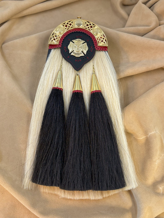 Firefighter White Horsehair Gold 3 Tassel