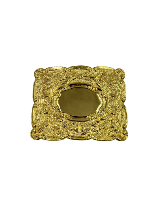 Gold buckle with thistle design