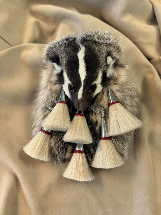 Badger Full Mask 6 Tassels Silver