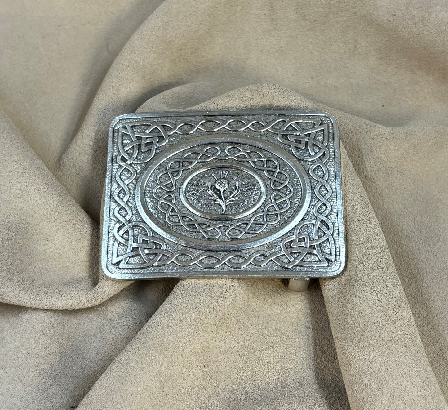 Pewter 2 1/4" Thistle Buckle