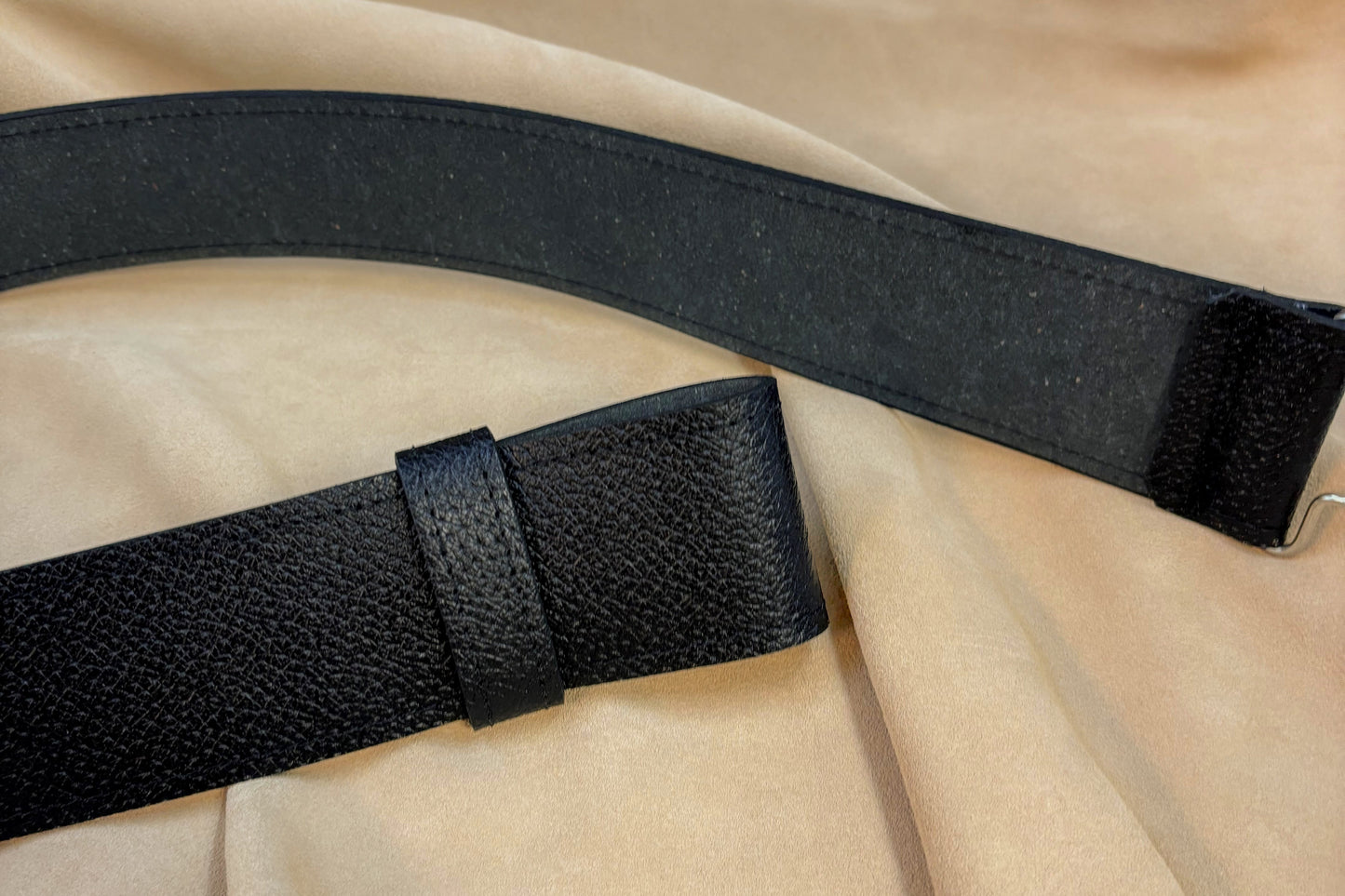 2.25″ Textured Black Leather Kilt Belt