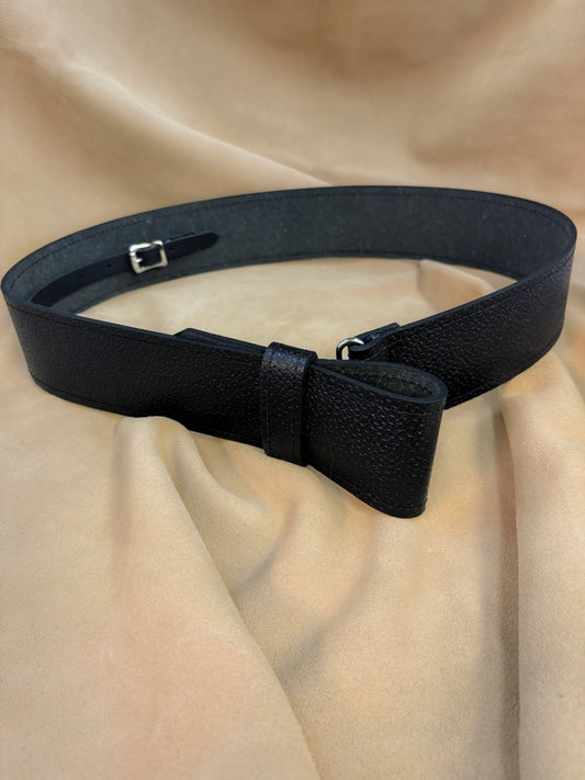 2.5″ Black Leather Kilt Belt (Pig Grain)