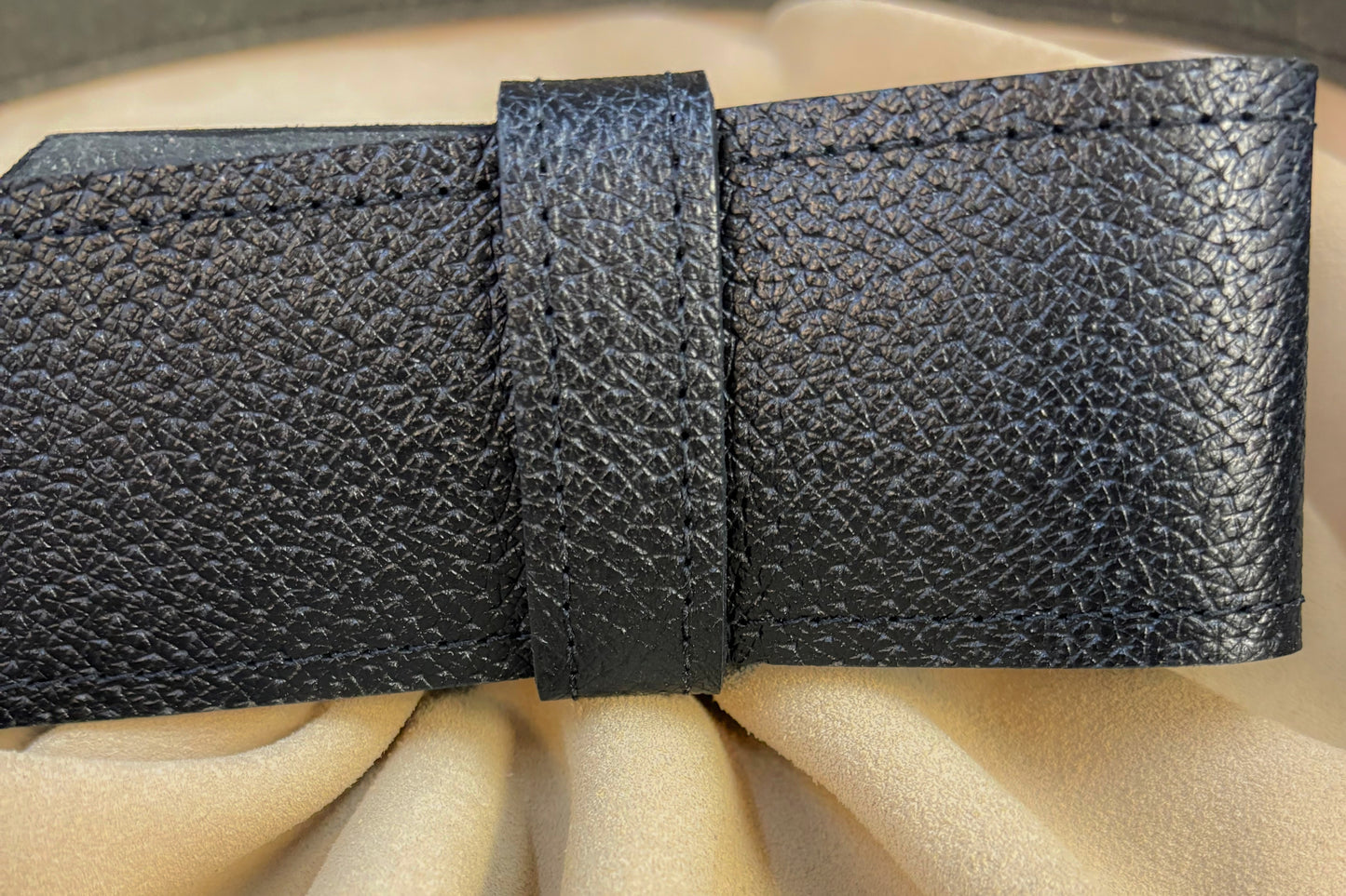 2.25″ Textured Black Leather Kilt Belt