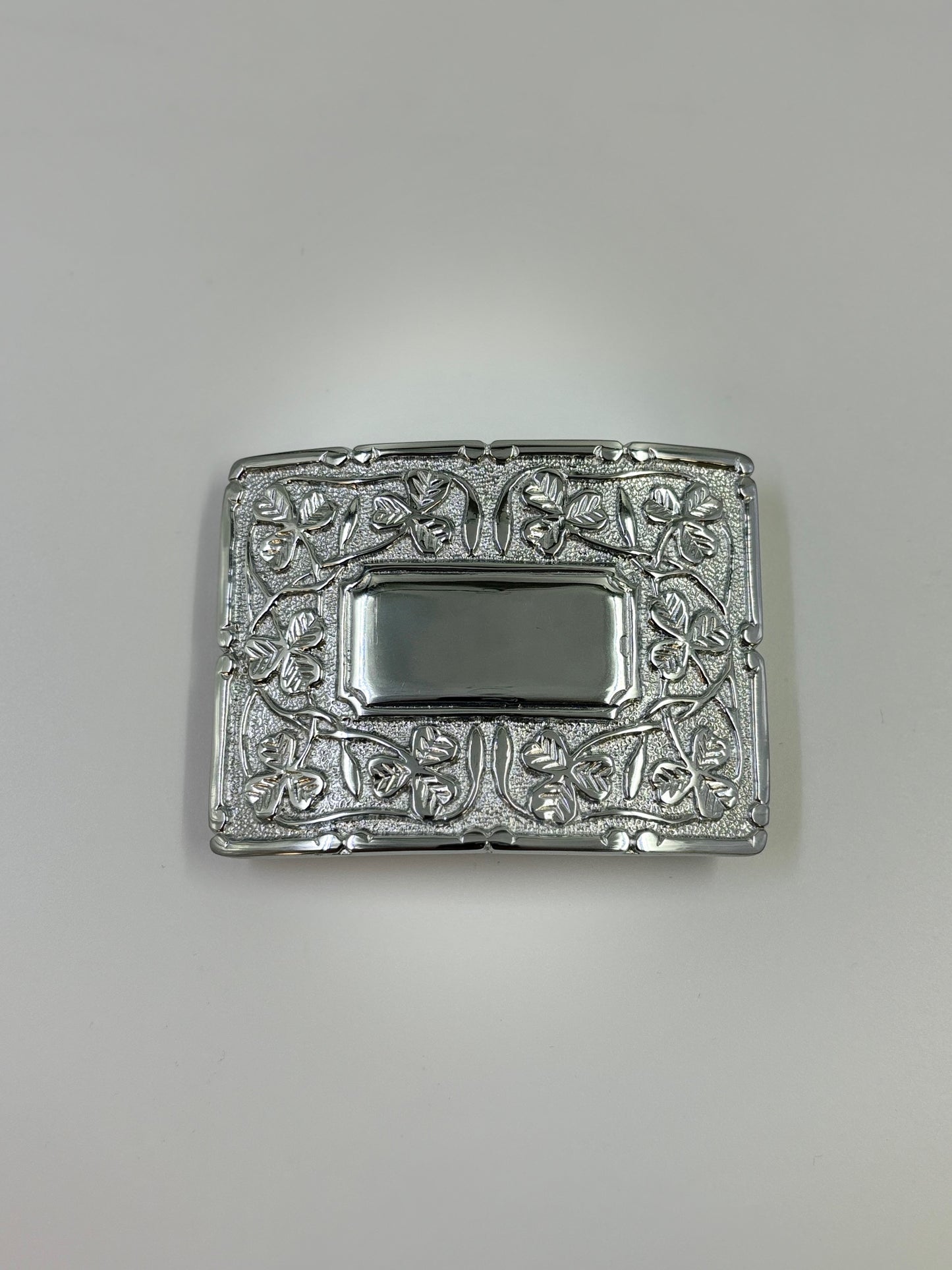 Silver 2 1/4" Shamrock Buckle