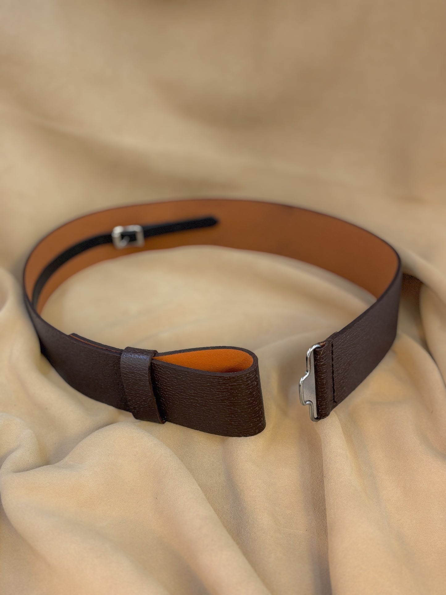 2.25″ Textured Brown Leather Kilt Belt