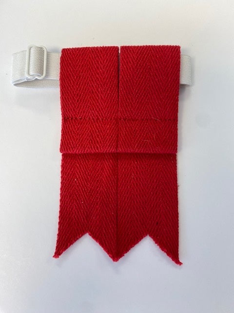 Red wool flashes for highland outfits.
