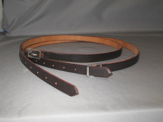 Antique Sporran Chain Strap - Curb Link in Black Leather - Kinloch Anderson