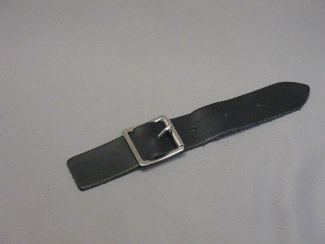 Black leather kilt strap with buckle