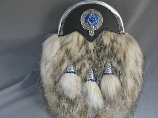 Masonic dress sporran with badger fur