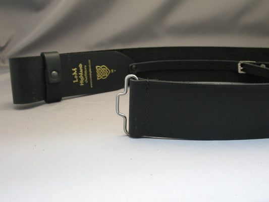 Black leather kilt belt