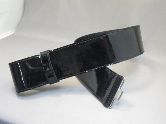 2.5″ Black Patent Leather Kilt Belt